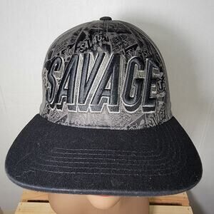 Top Level Black & Grey "Savage" Snapback Ballcap